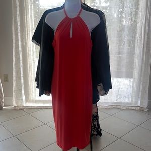 Keyhole dress - coral color